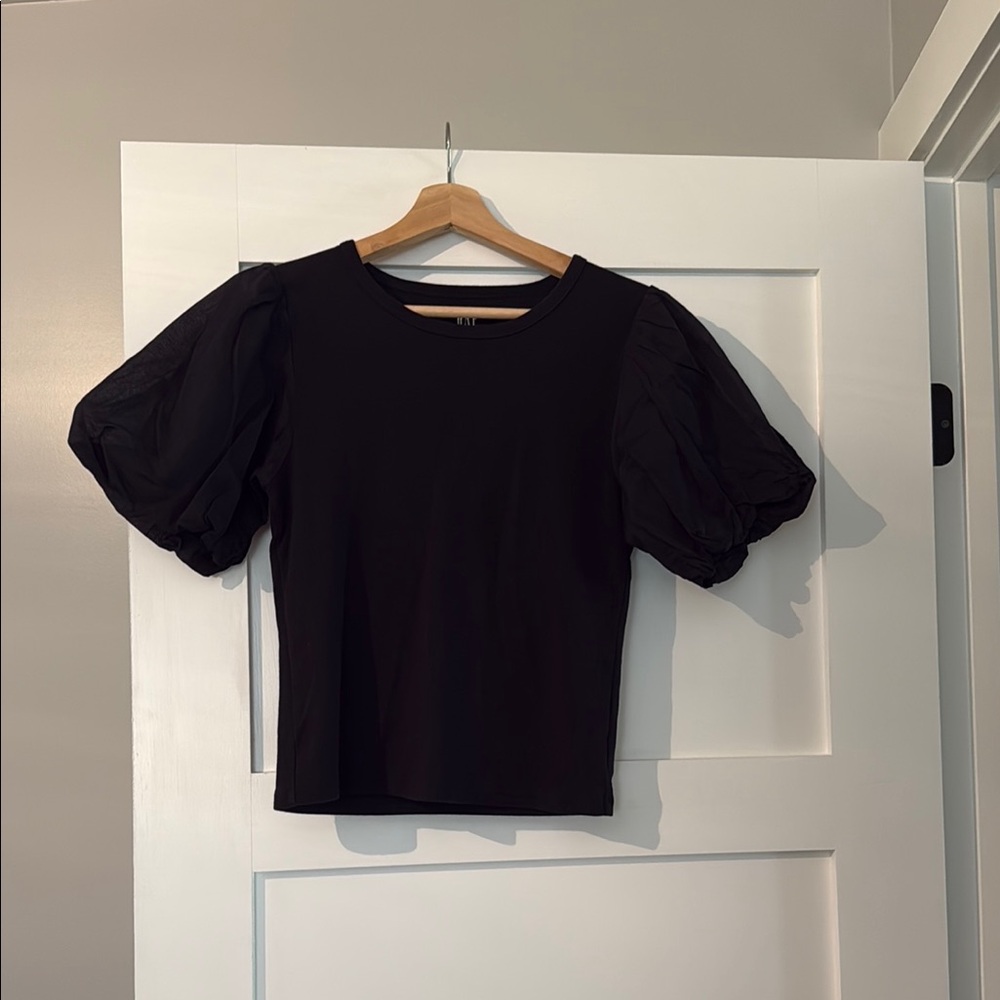 GAP Black Puff Sleeve Blouse